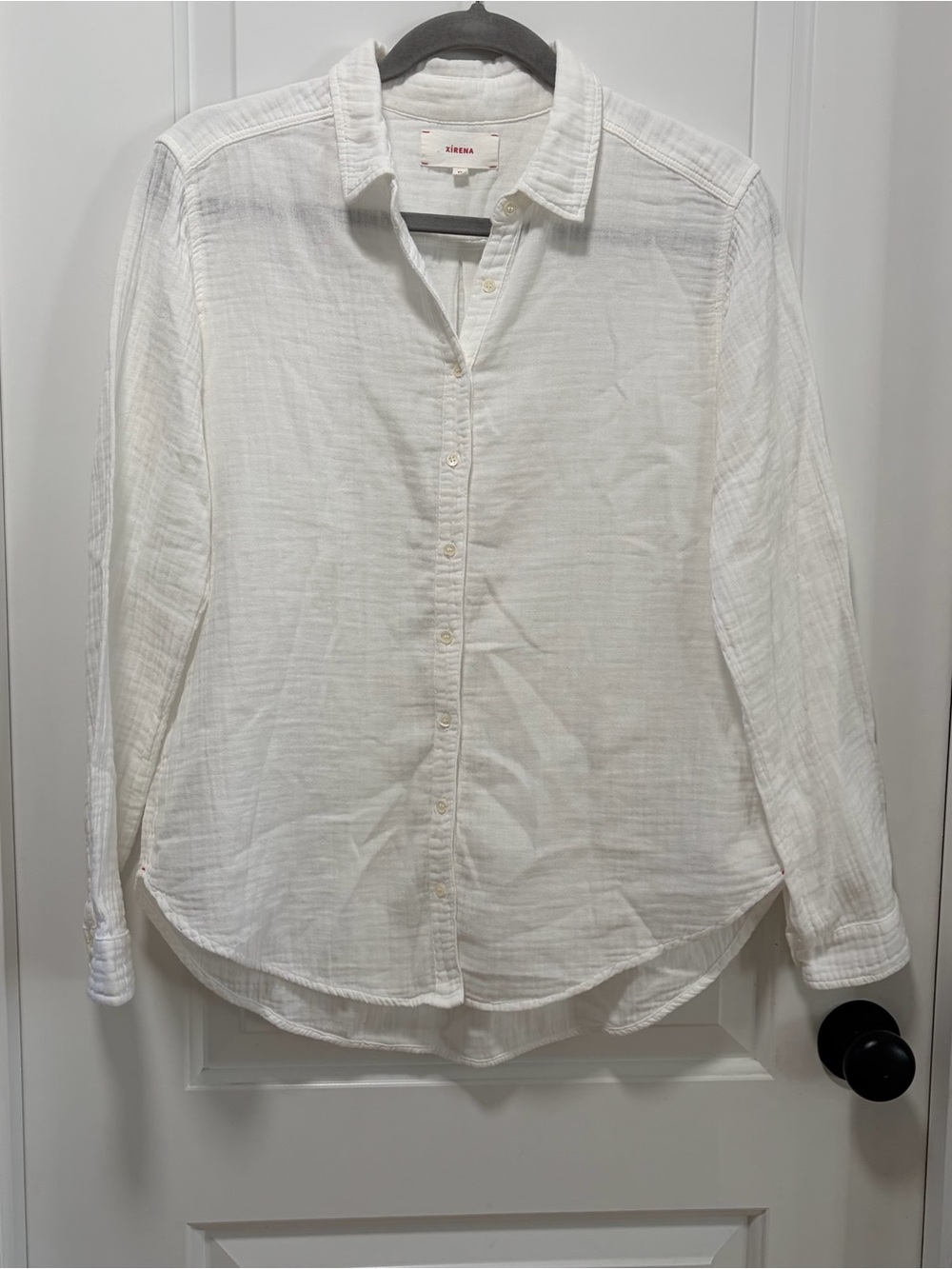 Xirena size XS Scout White Gauze Long Sleeve Button Down Shirt Cotton